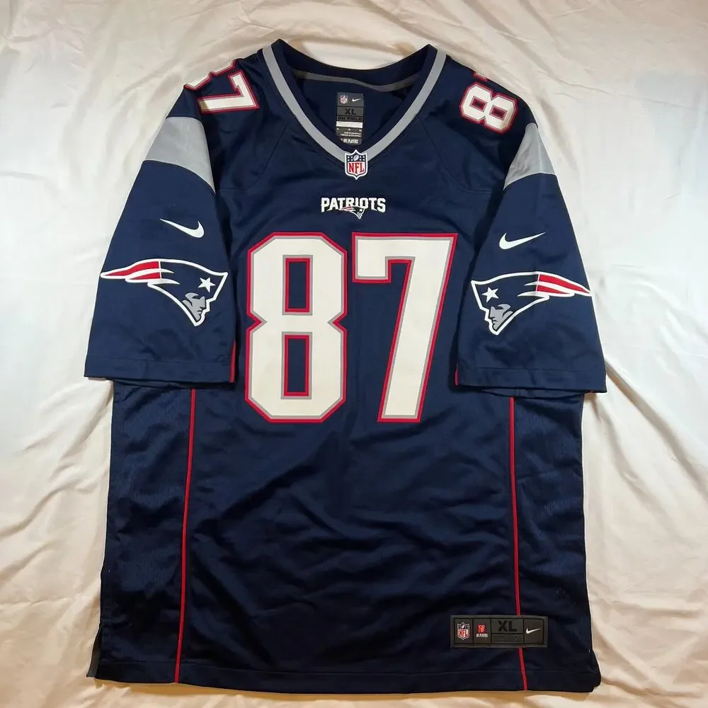 Nike Rob Gronkowski #87 New England Patriots Men's XL On Field Jersey Navy